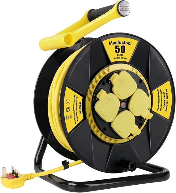 50M Extension Lead IP44 Rated, 4 Socket Extension Cable, Thermal Cut Out