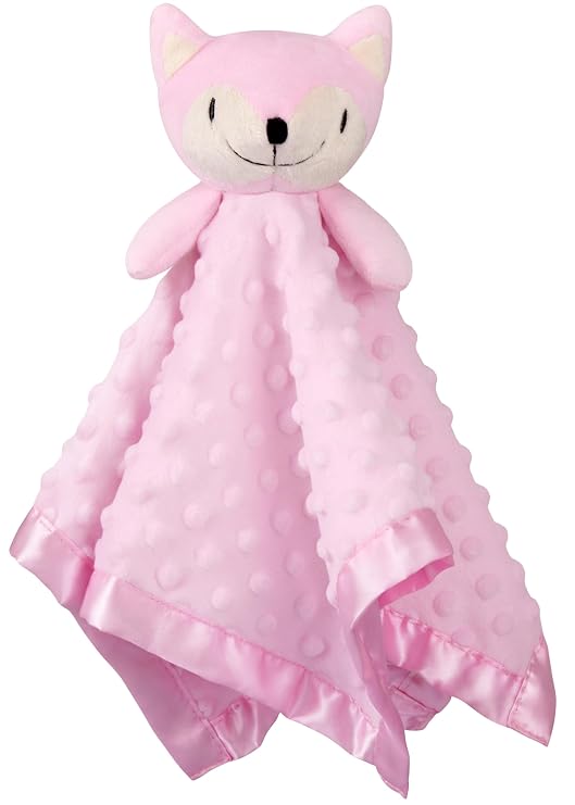 Pro Goleem Loveys for Babies - Soft Security Blanket Baby Snuggle Toy Newborn Stuffed Animals Baby Gifts for Girls, Pink Fox 16 Inch