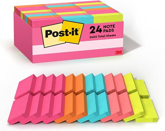 Post-it Notes, 1.38 x 1.88 in, Poptimistic Collection, 24 Pads