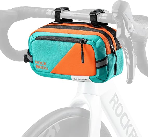ROCKBROS Bike Handlebar Bag 2.5L 3-Strap Quick Release with Shoulder Strap