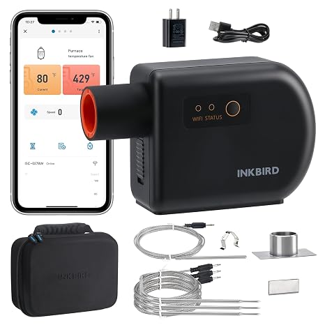 INKBIRD Wi-Fi and Bluetooth BBQ Automatic Smoker Fan Thermometer