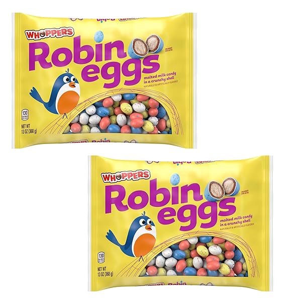 Whoppers Robin Eggs - Pack of 2 - Malted Milk Candy - Classic and Delicious Easter Candy Perfect for Everyone - Share a Tasty Tradition