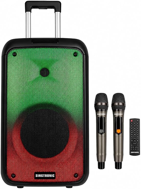 Singtronic BT-0808Pro Portable 500W All in One Karaoke System, Free: 2 x Professionial Microphones