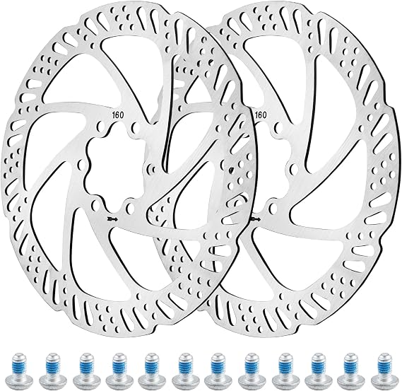 2PCS Bike Disc Brake Rotor 160mm - Stainless Steel Bicycle Brake Rotors