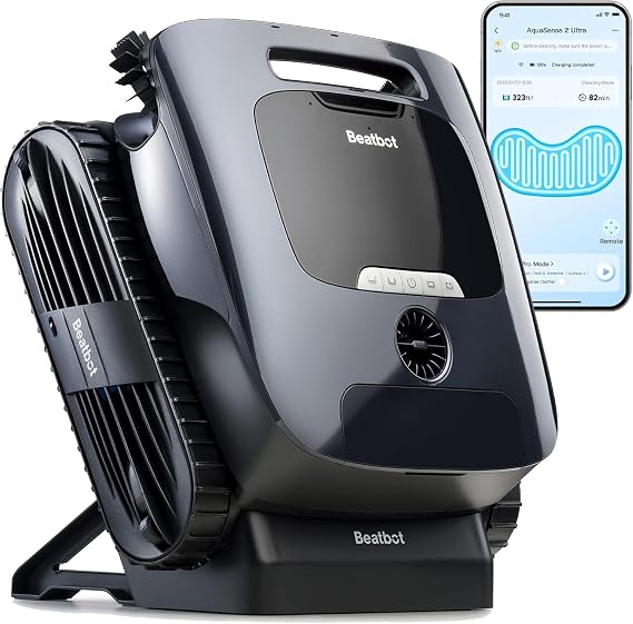 Beatbot AquaSense 2 Ultra Cordless Robotic Pool Cleaner for Complex Pools, Mapping with AI Camera, 5-in-1 Cleaning, Smart Surface Parking, Skimmer with APP Control, Water Clarification Dark Green