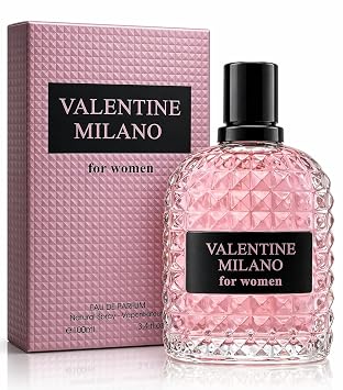 Valentine Milano Women's cologne 3.4 Fl. Oz. Eau de Parfum Natural Spray with Vanilla, Jasmine and Bergamot Notes Long Lasting Perfume for Daily Use