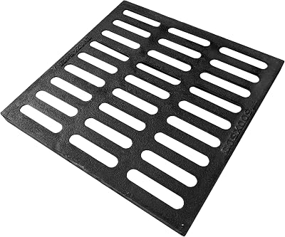 Driveway Ductile Iron Drain Grate-20x20 in. Square Cast Iron Drainage Grate,Outdoor Heavy Duty Metal Catch Basin Grate for Garage,Parking Lot,Concrete Floor19.7x19.7x1.2in