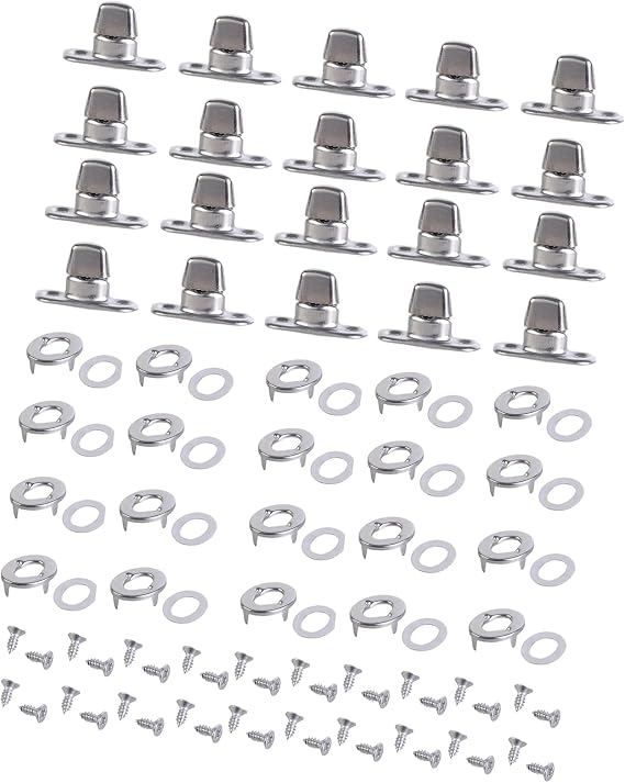 Heavy Duty Stainless Steel Material Twist Lock Fastener Turn Button Eyelets and Studs 20 Pack for Boat Furniture