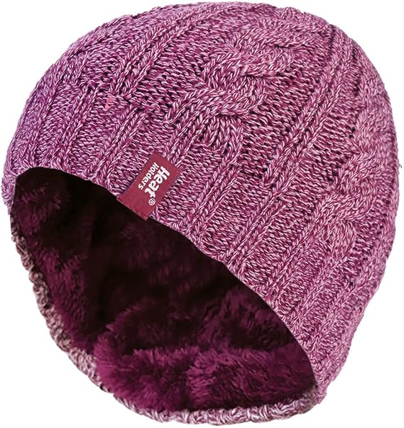 HEAT HOLDERS - Women's Thermal Fleece Cable Knit Winter Hat 3.4 Tog