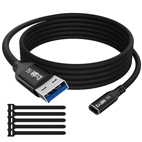 USB C Female to USB Male Adapter 3FT, USB to USB Type-C Cable, 5Gbps Data