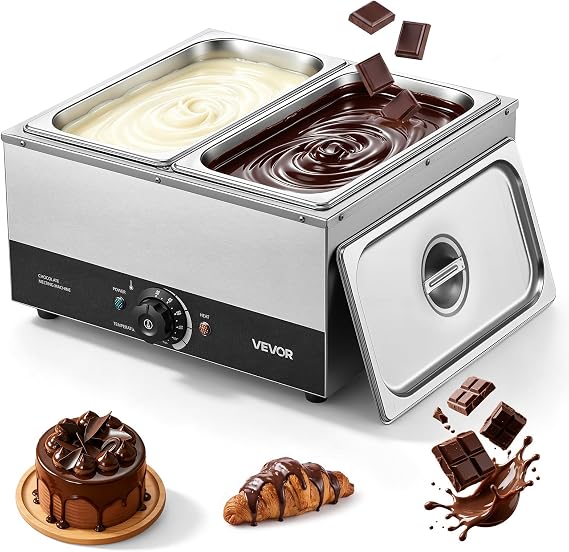 VEVOR Chocolate Melting Machine, 2 Tanks 18 Lbs Choc Commercial Melter