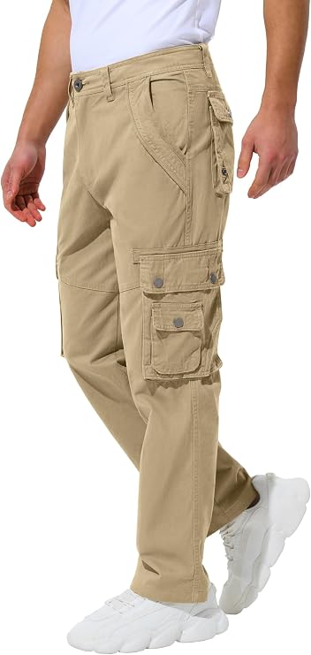 Cargo Pants for Men with Pockets Hiking Ripstop Cotton Camping Fishing