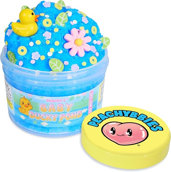Peachybbies Baby Ducky Pond Cloud Slime, Made in USA, 7 oz.
