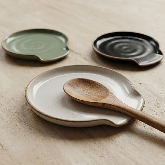 Beautiful Ceramic Spoon Rest for Stove Top - Stylish Holder for Countertop