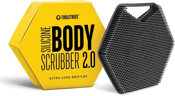 TOOLETRIES Silicone Body Scrubber 2.0, Loofah Alternative - Charcoal