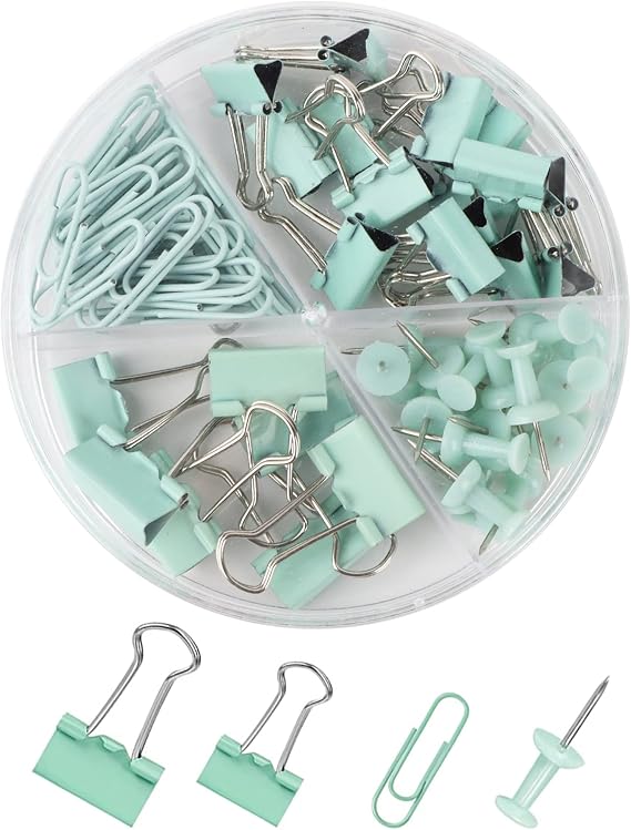 Paper Clips Binder Push Pin Set, Assorted Sized Binder Clips