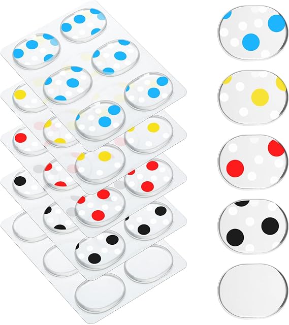 30 Pcs Drum Dampener Gel Pads,Clear with Colored Dots