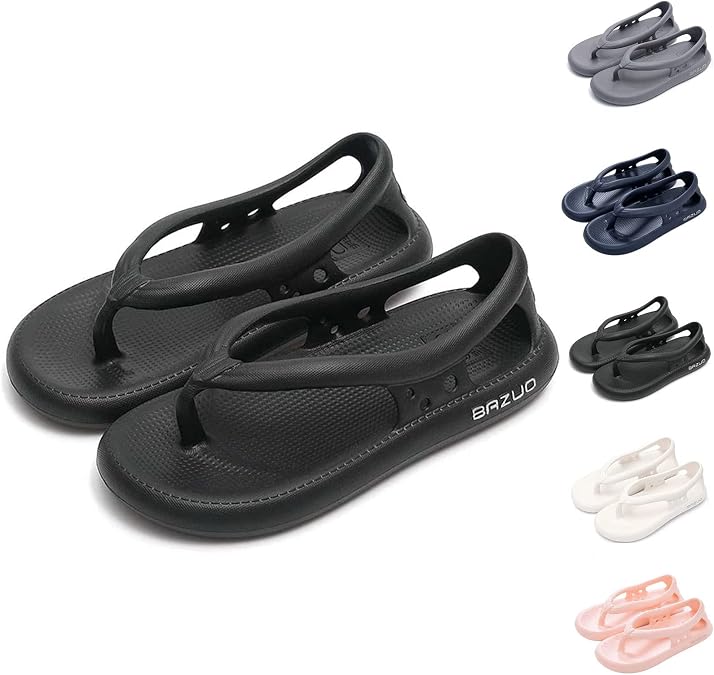 QUROXO Non-Slip Slippers, Unisex Comfort Walking Flip Flops Sandals EVA Thick Bottom Slippers