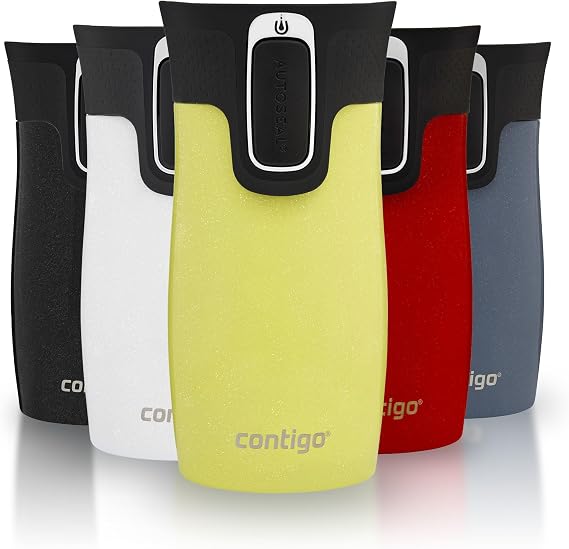 Contigo West Loop Mini Autoseal Travel Mug | Stainless Steel Thermal Mug | Vacuum Flask | Leakproof Tumbler | Coffee to go Mug with BPA Free Easy-Clean Lid | Limelight | 300 ml