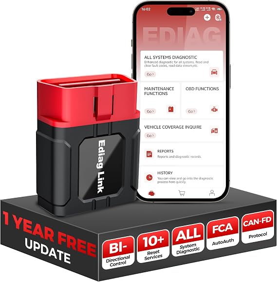 KINGBOLEN Ediag Link OBD2 Scanner Bluetooth, Bidirectional Scan Tool