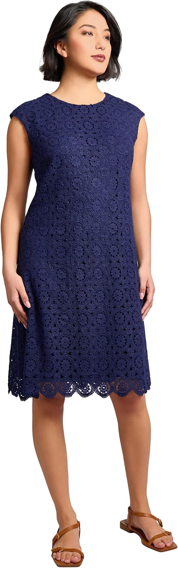 Jones New York Women's Women's Cap Sleeve Lace Dress