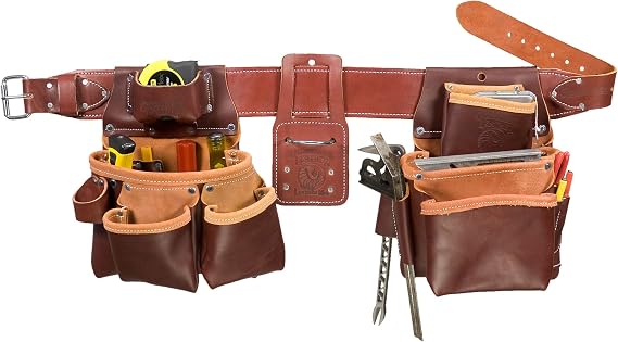 Occidental Leather 5080DBLH M Pro Framer Tool Belt Set with Double Outer Bags, Left Hand, Medium