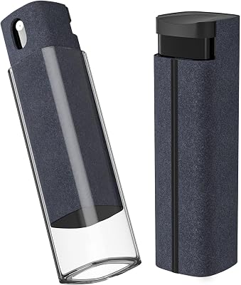 Screen Cleaner Kit, BoYata 3-in-1 Touchscreen Mist Cleaner Spray Bottle & Microfiber Cloth, Portable Reusable Fingerprint-Proof Spray Bottle Tool for PhoneLaptopTabletMonitorScreens Dark Grey