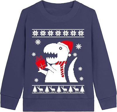Little Hand Kids Christmas Ugly Sweatshirts Toddler Boys Xmas Dinosaur Pullover Shirts Santa Snowman Shirts Tops 3-10 Years