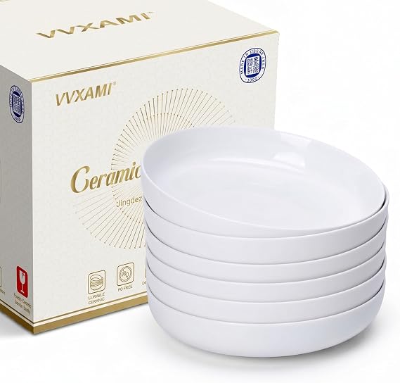 Pasta Bowls Set of 6, 8.8" 37oz Salad Serving Bowls