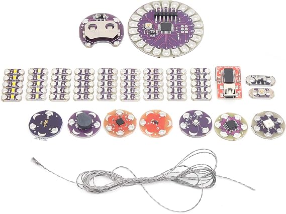Complete Electronics Starter Kit, Electronic Component Kit, Sewing Electronics Kit with Conductive Thread Set, Development Board