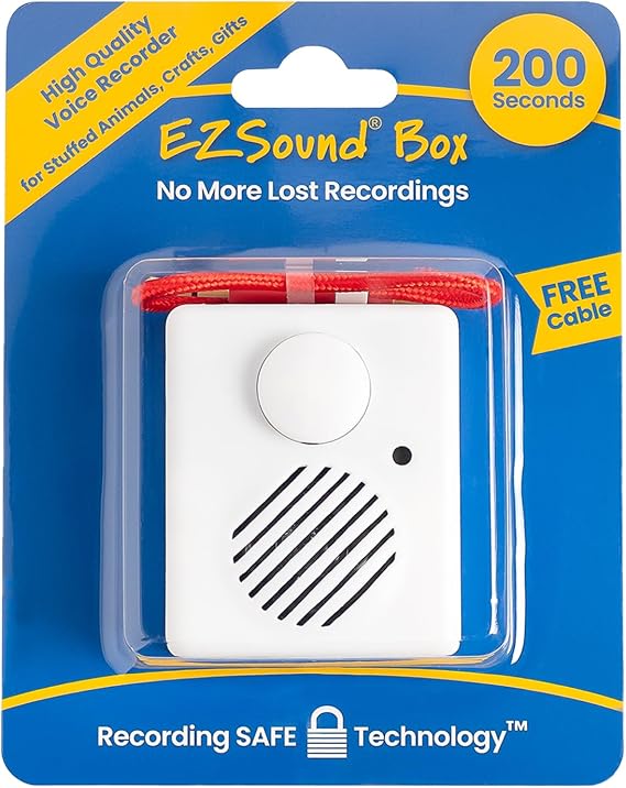 EZSound Box | 200 seconds Voice Recorder for Stuffed Animals | Recordable Button Sound Box for Crafters, Hobbyists, etc | Voice Box for Recordable Gifts | Build a Bear Voice Recorder | Toy Recorder