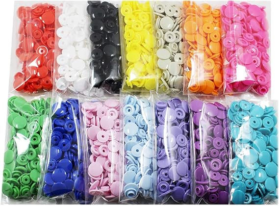 420 Sets 14 Color KAM Snaps Buttons, Size 20 T5 Plastic Fasteners Punch Poppers Closures No Sew Buttons for Cloth Diaper Bibs
