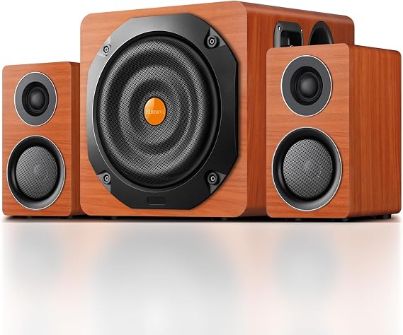 PC Speakers with Subwoofer, Computer Gaming System Surround Sound, Desktop Speakers, UK Plug, Support Optical/Coaxial/RCA/Wireless Connection, for PC/PS4/Xbox/TV/Smartphone/Tablet/Music Player