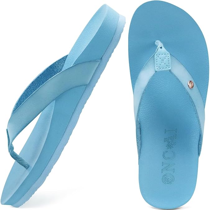ONCAI Womens Flip Flops For Women Comfortable Strap Yoga Mat Non-Slip Women's Thong Sandal Casual Summer Beach Slippers With Arch Support
