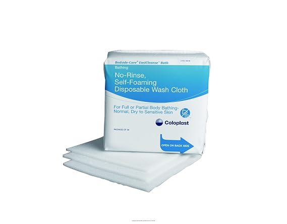 Bedside-Care EasiCleanse Bath Wipe or Washcloth 7-9/10 x 7-9/10" 7055, 1 Pack 30 Wipes