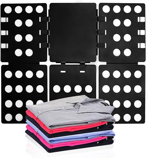 GYE T-Shirt Folding Board, Plastic Clothes Folder for Kids & Adults, Black | Durable plastic construction, fast and easy clothes folding, suitable for kids and adults, convenient home laundry organizer
