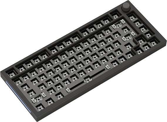 GLORIOUS Gaming GMMK PRO 75% Barebones (Frame Only) - Modular Mechanical Gaming Keyboard, TKL Size (75%), 1.5kg Frame, RGB, Customisable, 5-Pin Switch Support, American/ANSI Layout - Black Slate | CNC machined aluminium, hot-swap design for 5-pin switches, interchangeable switch plate & rotary knob for gamers & hobbyists
