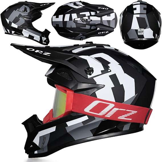 Motocross Helmet Unisex Mens Womens ATV Off-road Helmets With Goggles ECE Motorcycle Helmet Full Face W/Removable Washable Liner For MX Racing Snowmobile Dirt Bike