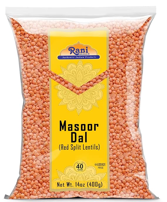 Rani Masoor Dal (Indian Red Lentils) Split Gram 14oz (400g) ~ All Natural | Gluten Friendly | NON-GMO | Kosher | Vegan | Indian Origin