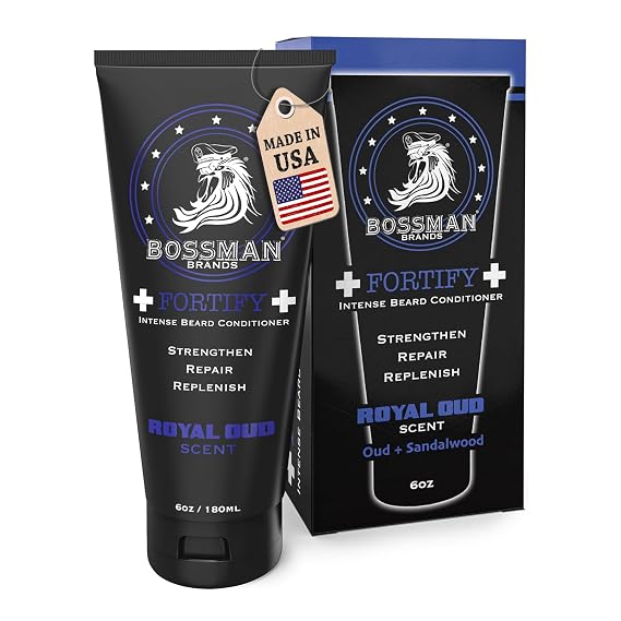 Bossman Fortify Intense Beard Conditioner for Men (Royal Oud) - Texas-Made
