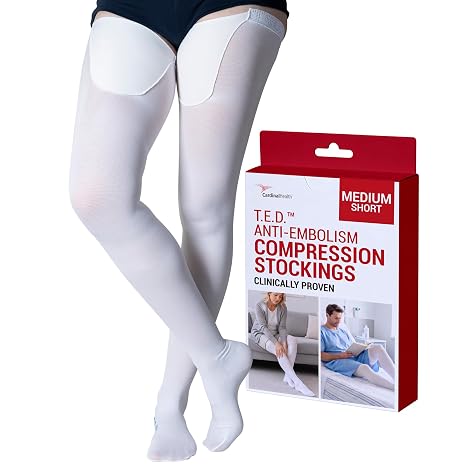 Cardinal Health T.E.D. White Thigh-High Stocking, Medium Short