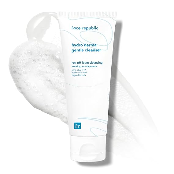 Face Republic Hydro Derma Gentle Cleanser 100ml 3.38 fl oz | Extra Gentle Foam | Ceramide NP, Hyaluronic Acids, Panthenol |For Sensitive Skin | Vegan Korean Skin Care