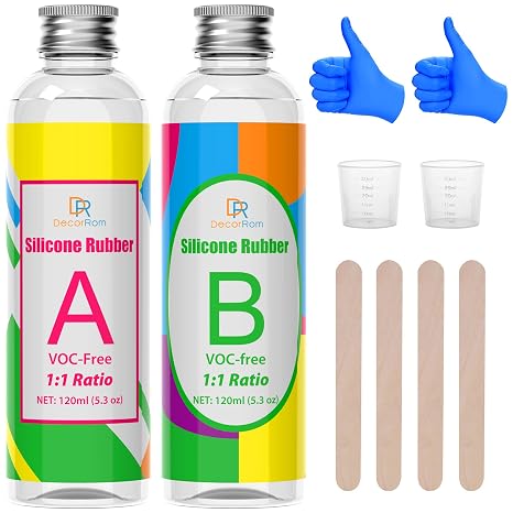 Siliconic Mould Making Kit - Clearcast Translucent Silicone for Silicone Mould & Resin Casting, DIY Craft, 10.6oz/240ml