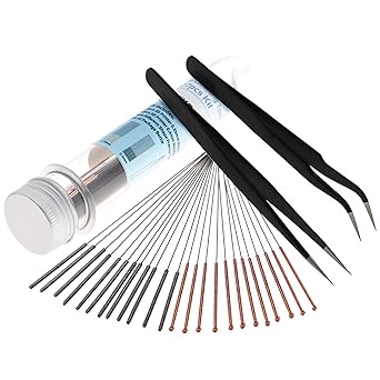 3D Printer Nozzle Cleaning Tool Kit - 0.4mm 0.35mm Needles Tweezers Filament Clog Cleaner Accessories Part Drill Bits 27pcs Mika3D