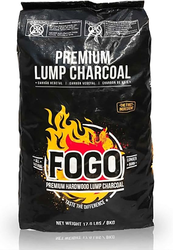 FOGO FB8 17.6 Lb. Premium Hardwood Lump Charcoal Bag, Medium, Black