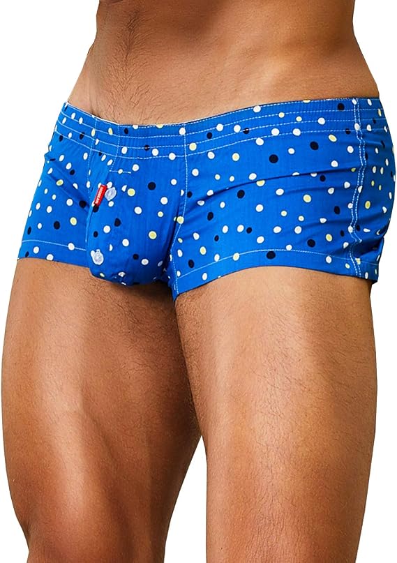 SEOBEAN Mens Sexy Low Rise Boxer Brief Underwear Dot Fit Trunks