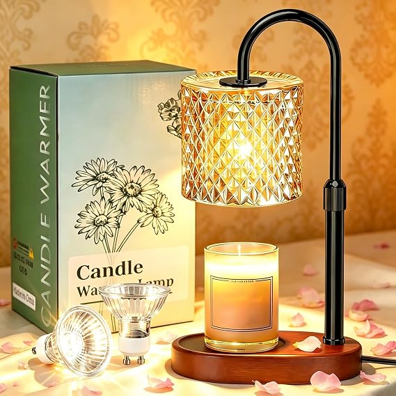 Candle Warmer Lamp with Timer, Candle Warmer Height Adjustable Dimmable [Energy Class G]