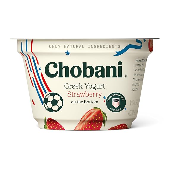 Chobani Non-Fat Greek Yogurt Strawberry on the Bottom 5.3oz