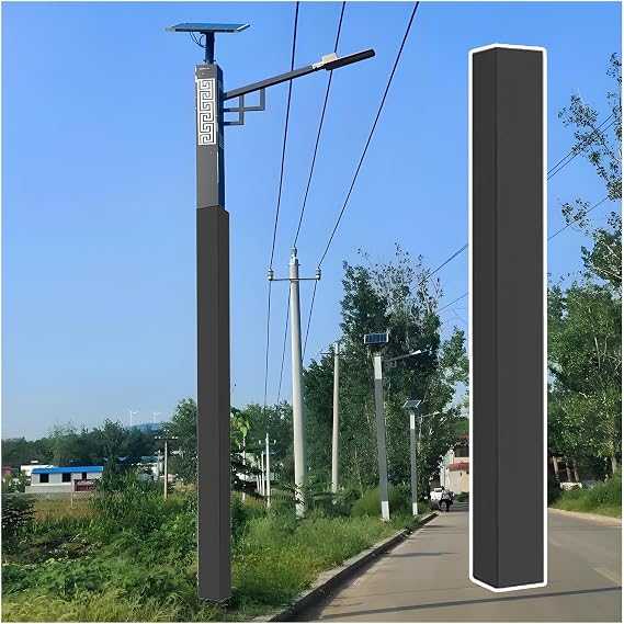 Street Lights Pole Safety Padding Black, Gym Square Poles Anti-Collision Pad Waterproof, 3 4 5 6 FT Outdoor Wrap Around Pole Covers, 1.6in Thick, for Sports Court(Black,H-70 9/10 inch(Height))