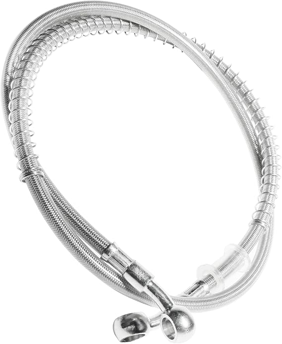 RACOONA 39.37" Length Motorcycle Hydraulic Brake Line Oil Hose Pipe Stainless Steel Braided Cable,Car Accessories 10mm ID Braided Hydraulic Brake Hose Line Pipeline